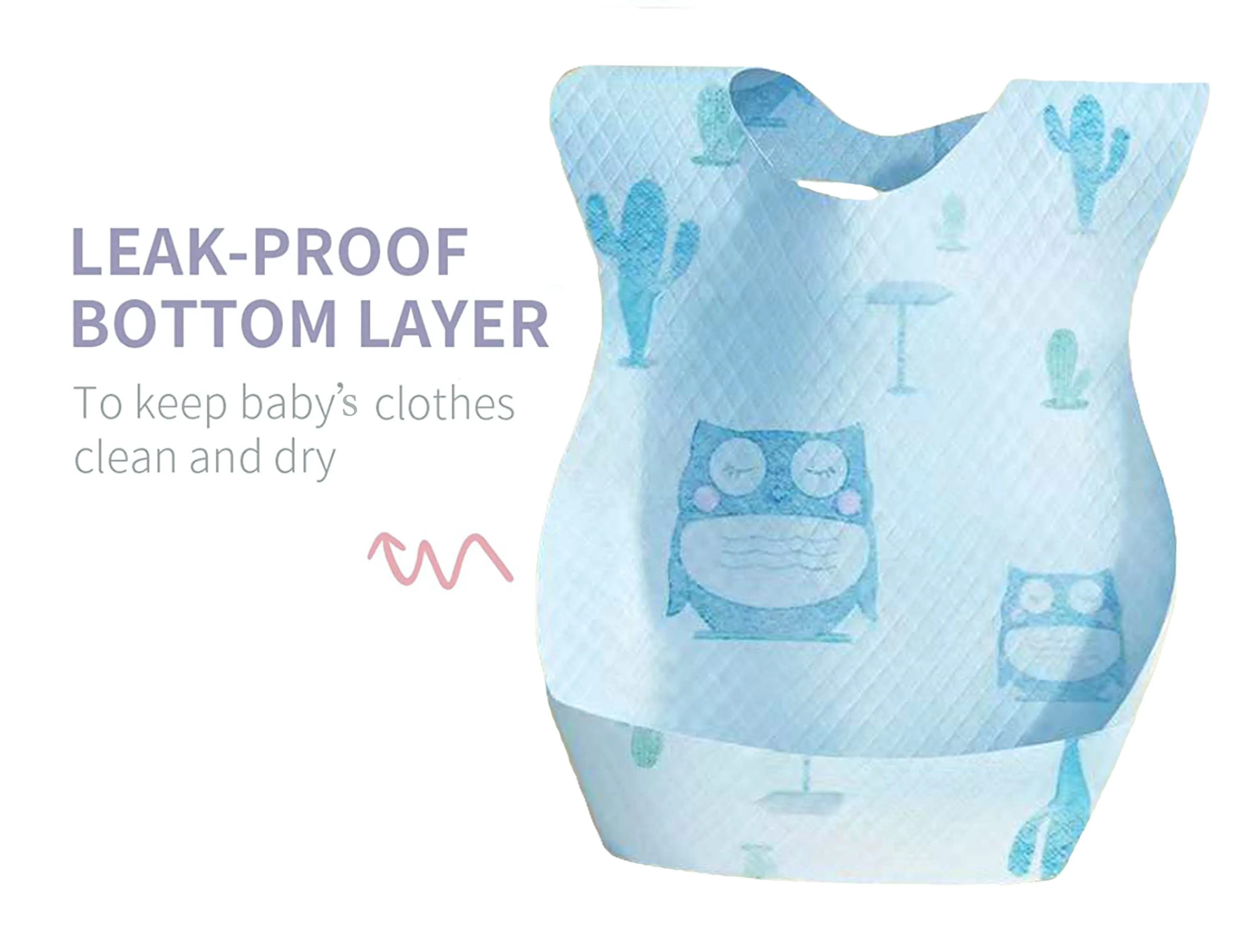 THE LITTLE LOOKERS Disposable/Use & Throw Baby Bibs/Apron for Feeding/Burp/Drool | Stick on Tape Closure| Travel & Eco-Friendly Baby Bibs for Newborns/Infants/Toddlers (Multi -Pack of 30)