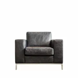 Verona Armchair Black Leather - Black