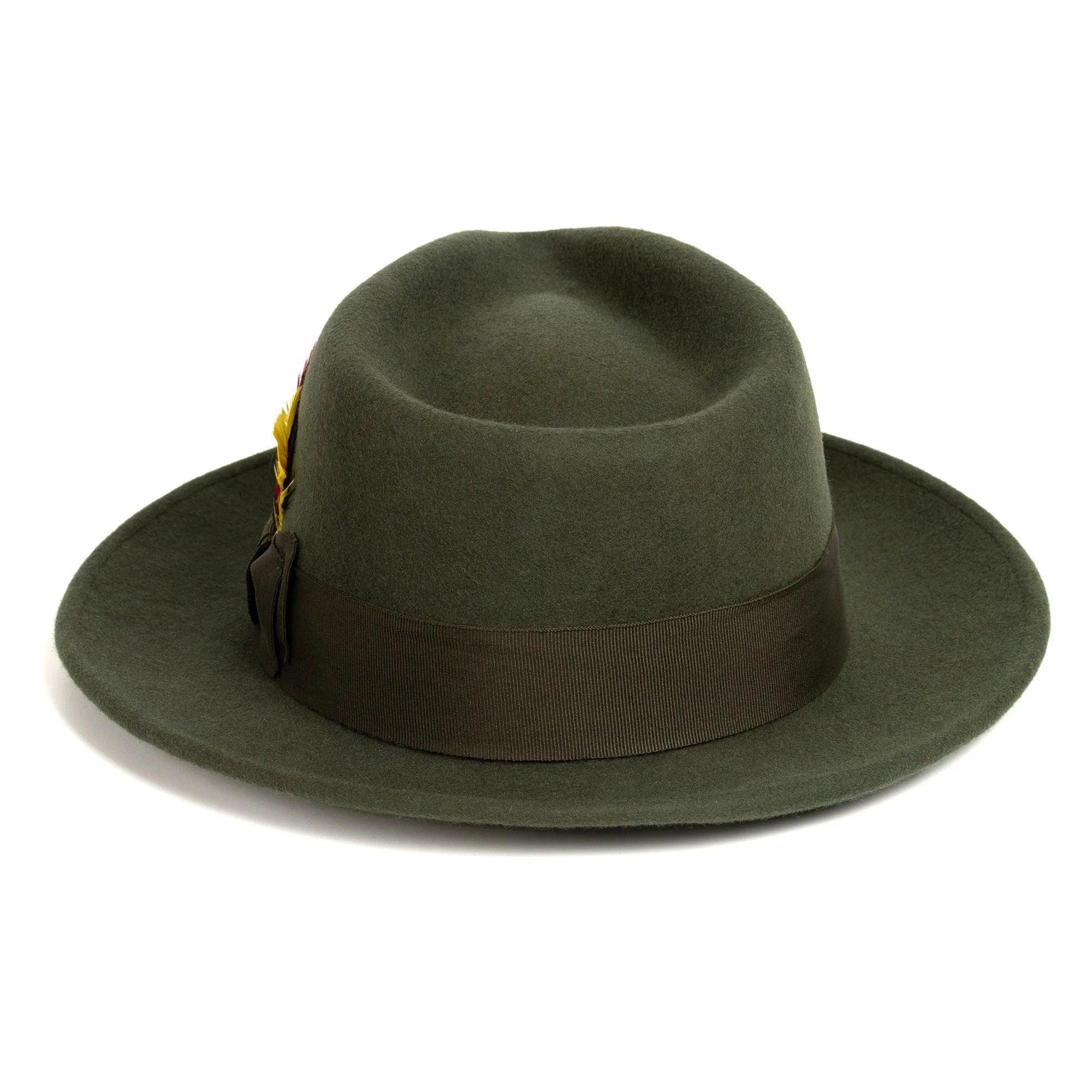 Vintage Crushable Wool Fedora Hat-Black / Gold