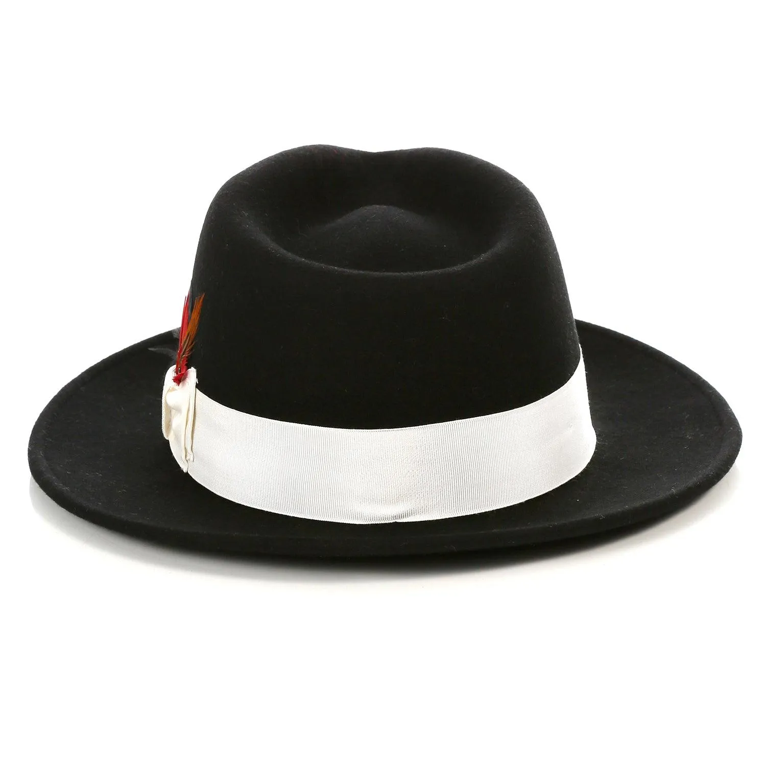 Vintage Crushable Wool Fedora Hat-Black / Gold