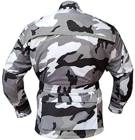 Warrior Gears®Camo Mens Motorcycle Jacket | Camouflage | Waterproof | Breathable | CE Protection - Grey