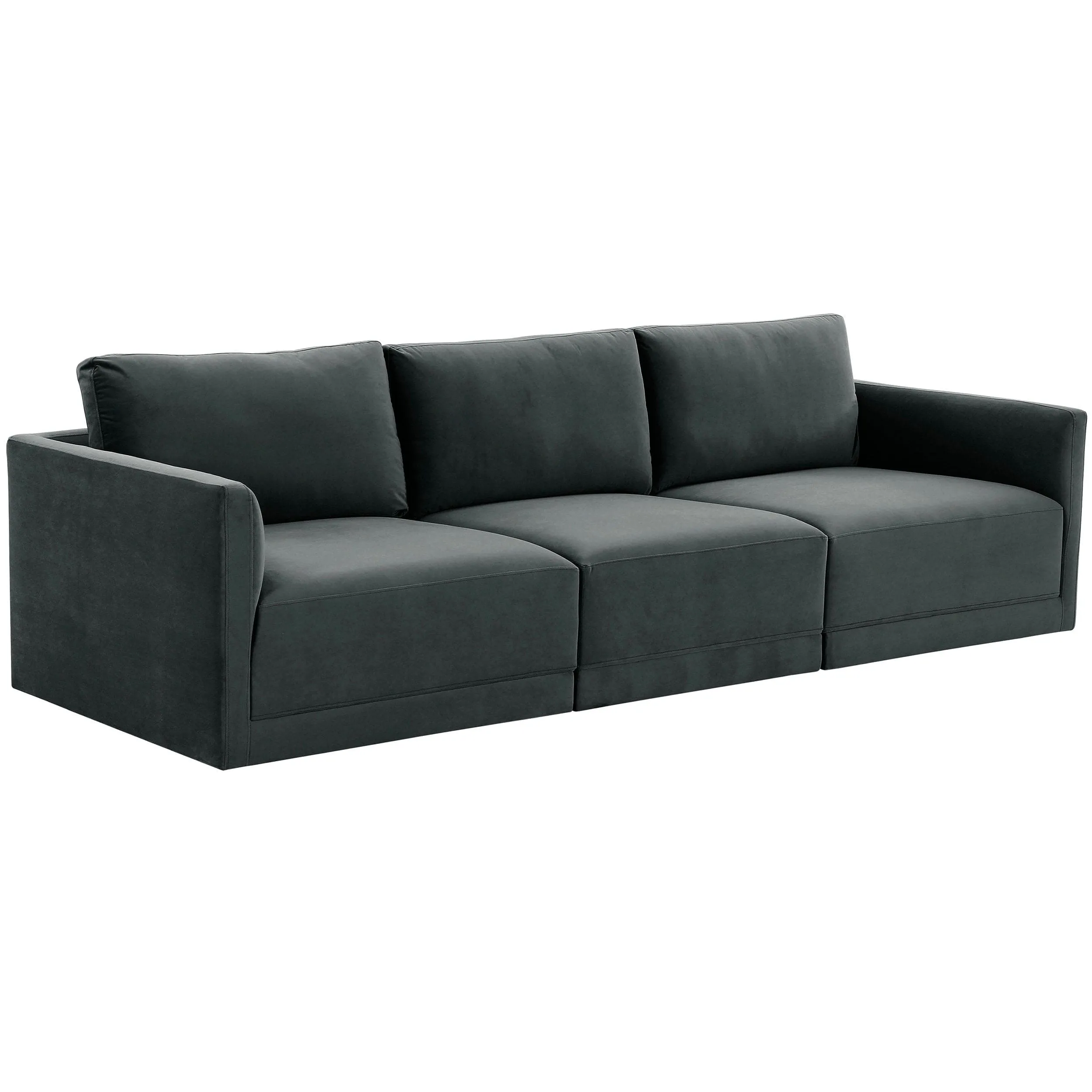 Willow 3 Piece Modular Sofa, Charcoal