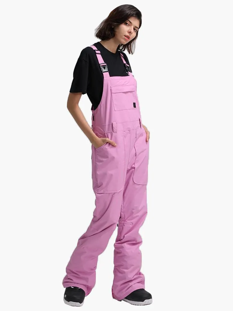 Women's  Gangster Style Pink Snowboard Ski Bibs Pants