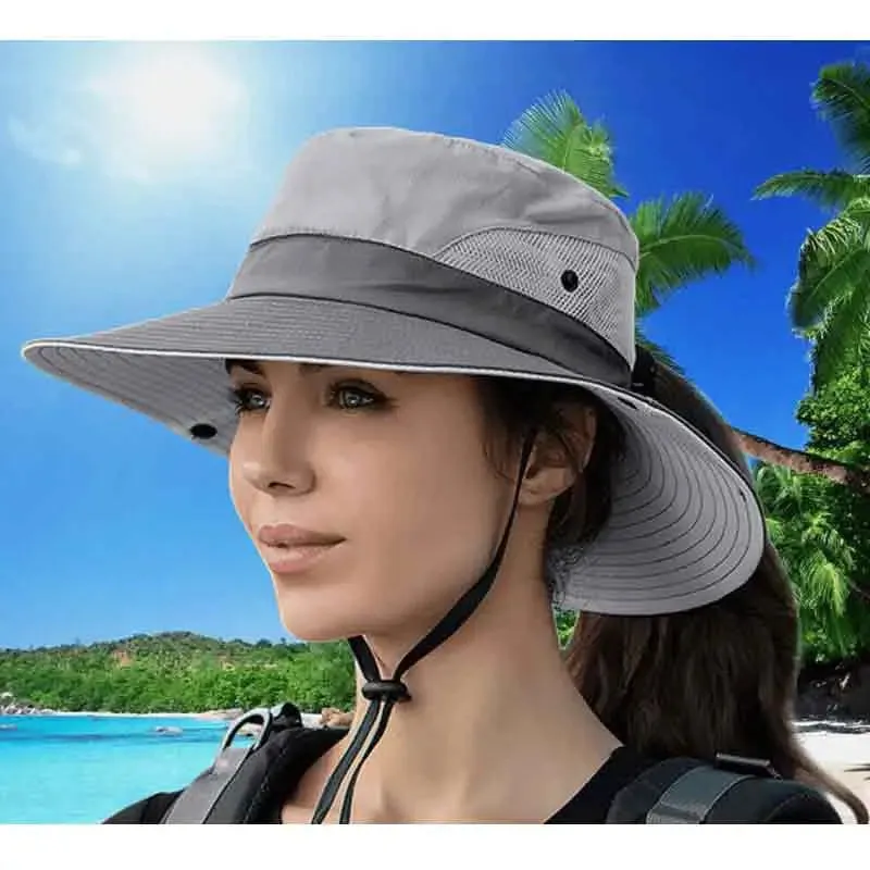 Women's Ponytail Summer Sun Hat UV Protection