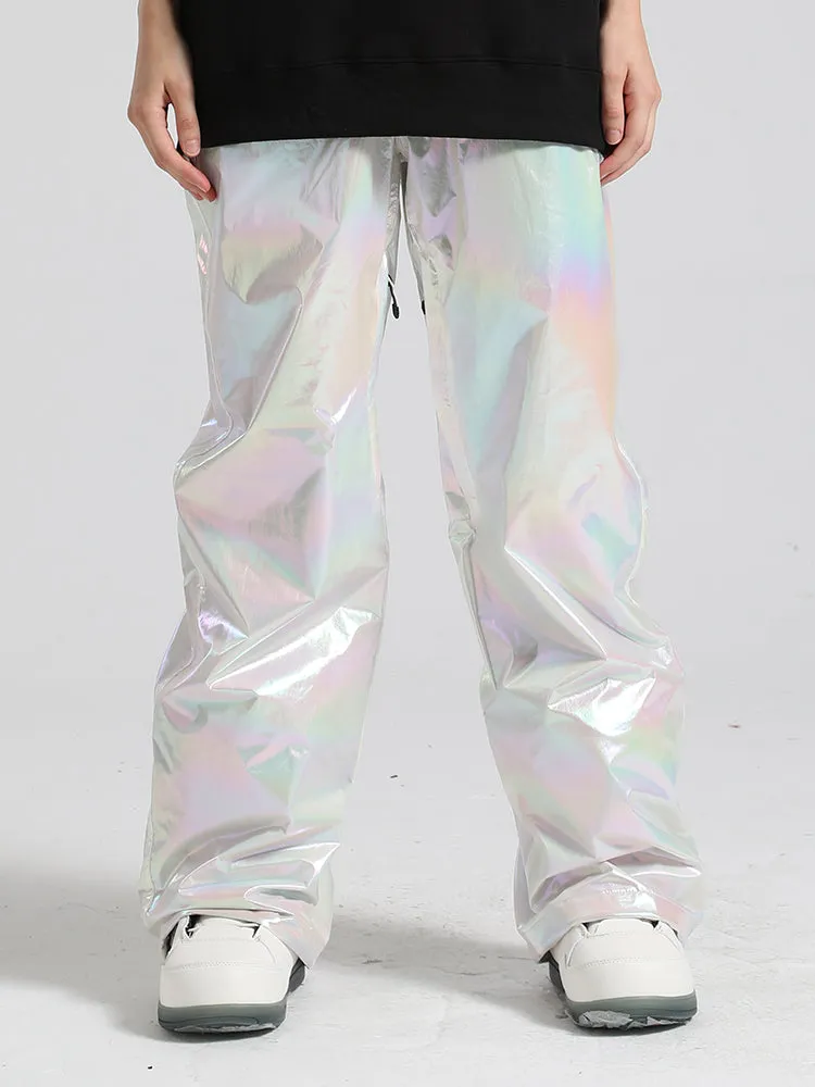 Women's White Dazzling Ski Pants