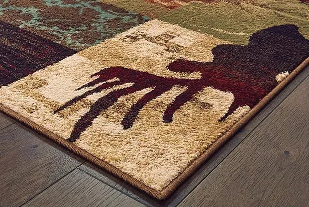 Woodlands 9649A Brown Rust Rug