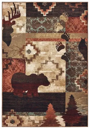 Woodlands 9649A Brown Rust Rug