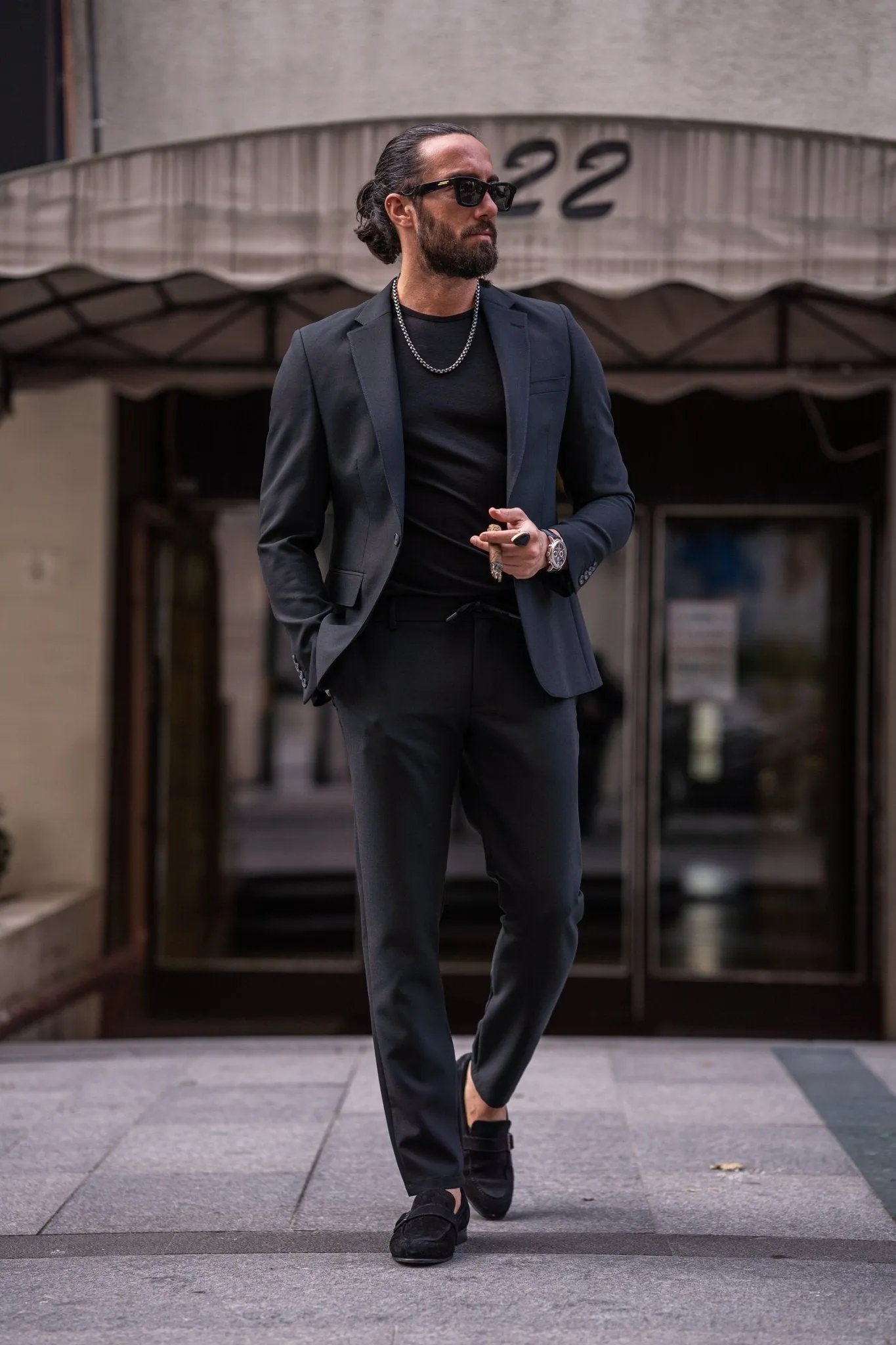 Zambezi Black Business Casual Suit